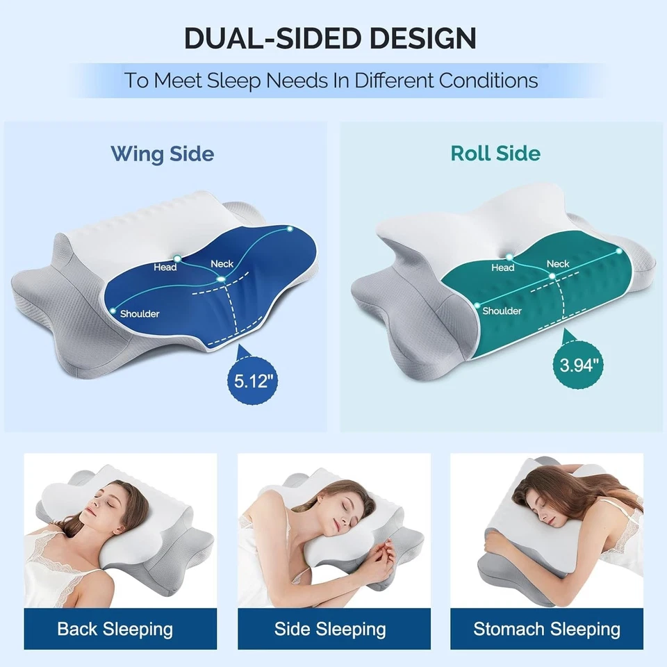 Cervical Pillow for Neck Pain Relief – Cooling Memory Foam Support for All Sleep - Image 3 of 4