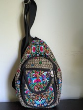Vibrant Embroidered Boho Style Backpack for Women With Crossbody And Strap