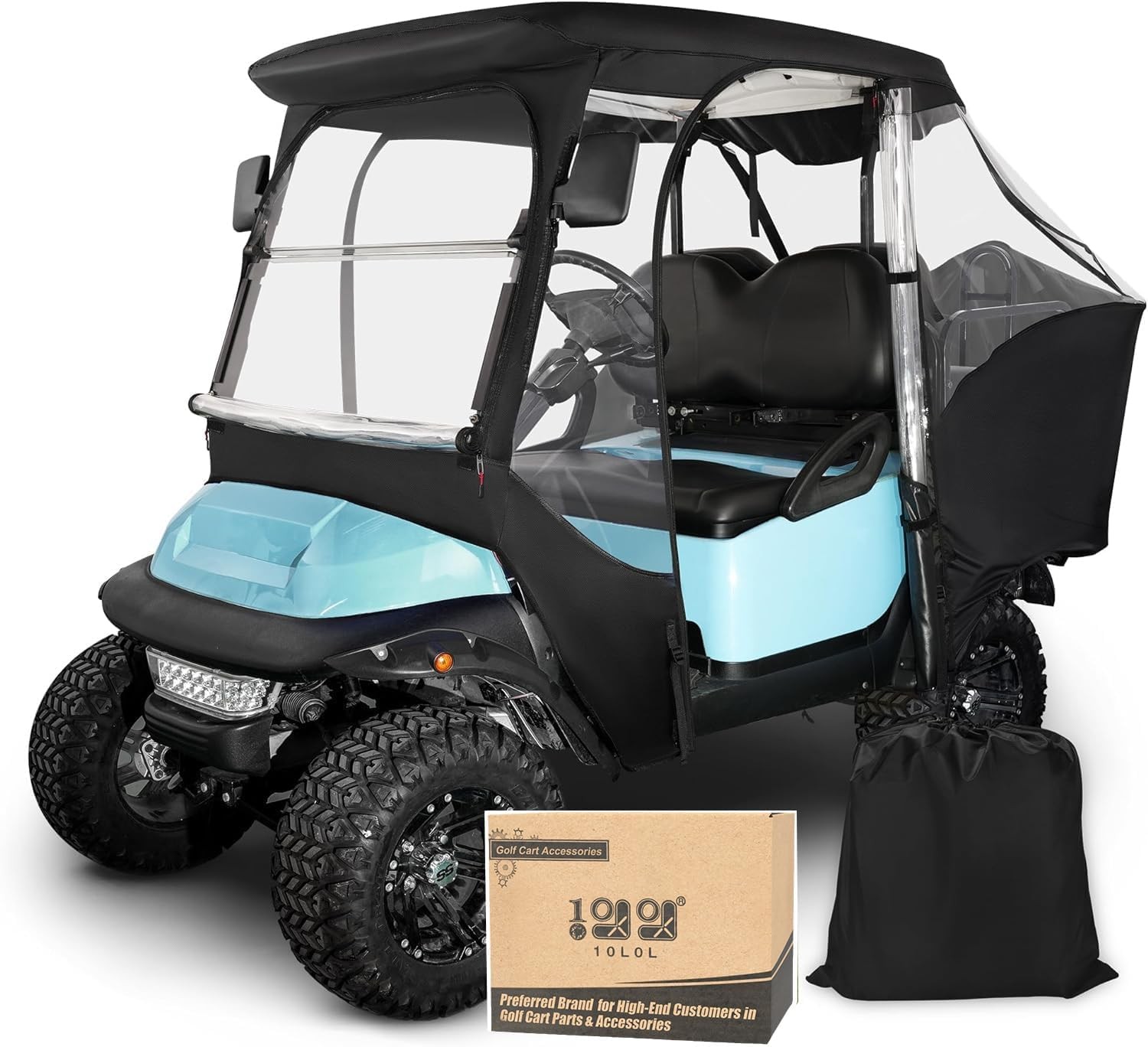 10L0L 4-Passengers Golf Cart Driving Enclosure for Club Car 