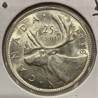 1938 25 Cents Canada Silver 25C George BU Uncirculated (F151)