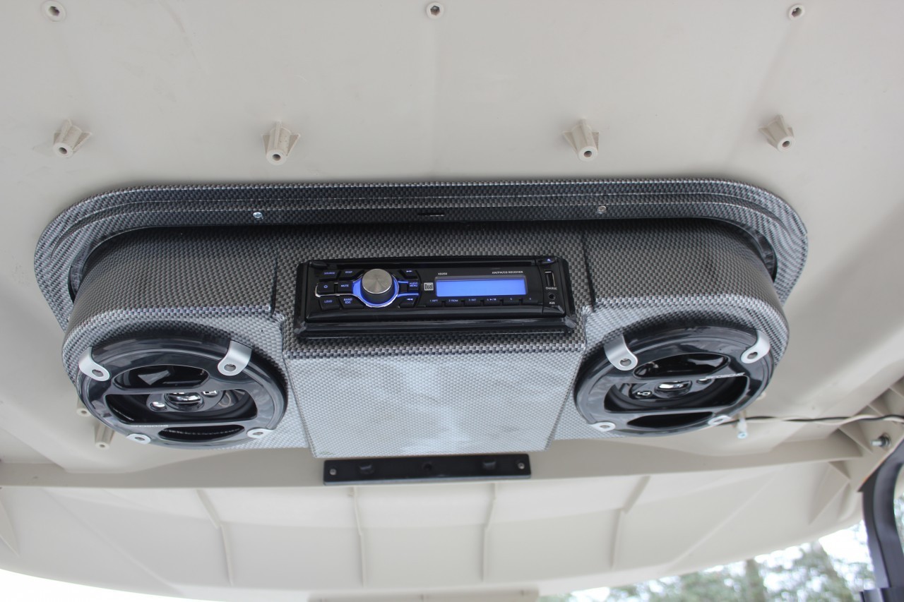 Golf Cart Carbon Fiber Radio Console, Universal (Radio Not Included)