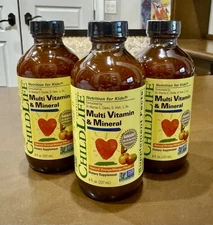 3 Pack CHILDLIFE ESSENTIALS Kids Multi Vitamin and Mineral - 8oz Bottles