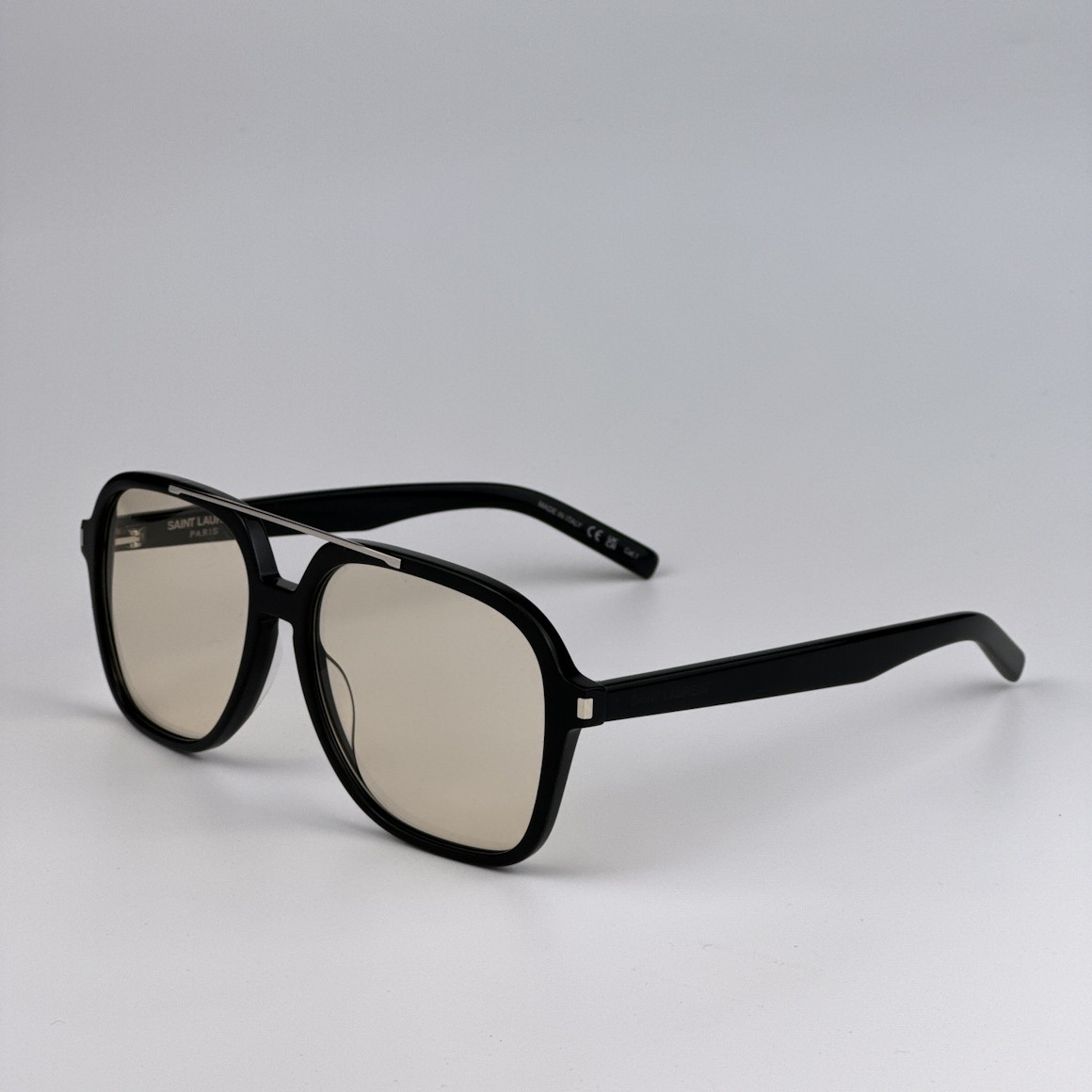 Saint Laurent Men Sunglasses Black Light Yellow Pilot SL545 001