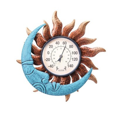 Indoor Outdoor Thermometer - Sun and Moon Wall Thermometer, Outdoor Thermomet...