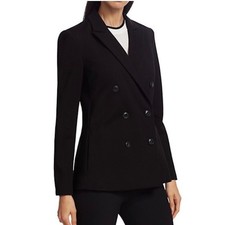 Rag Bone Nyx Black Stretch Ponte Double Breasted Blazer Size 8 FIT 4