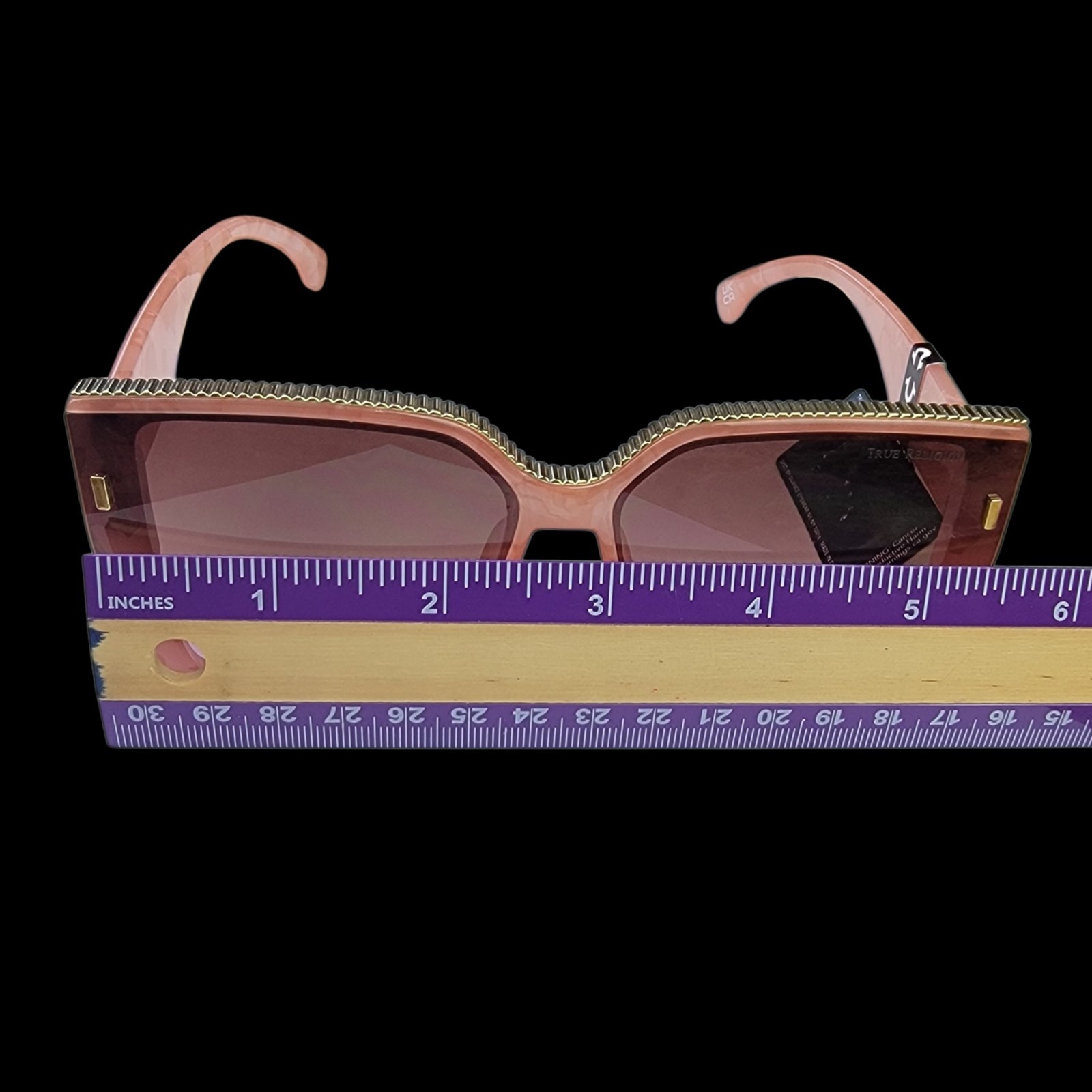 True Religion Authentic Women's Cowgirl Western Oversized Kool Pink Sun Glasses thumbnail 6