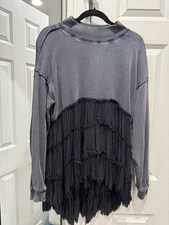 Free People - We The Free Pixie Sweatshirt Poppy seed in black