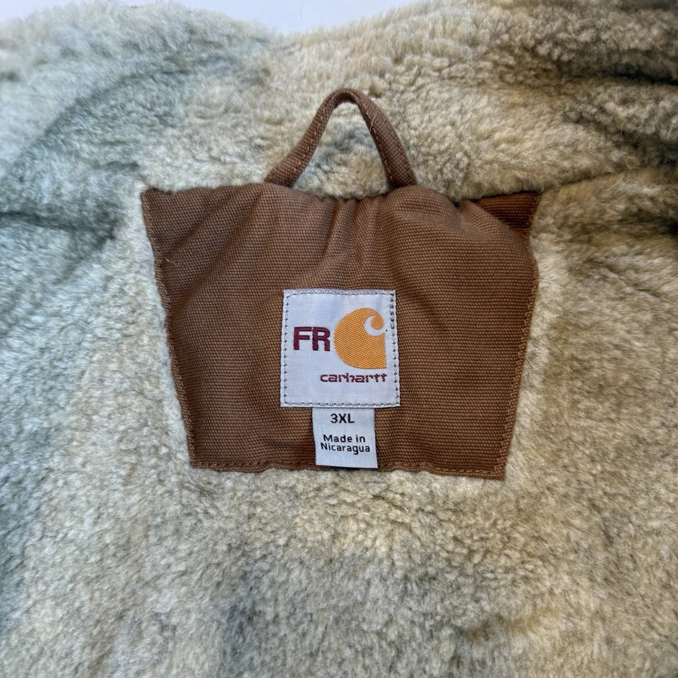 New Carhartt FR Sherpa Lined Duck Vest Men 3XL 3X Zip Up Sleeveless Jacket CAT 4 - Image 3 of 4