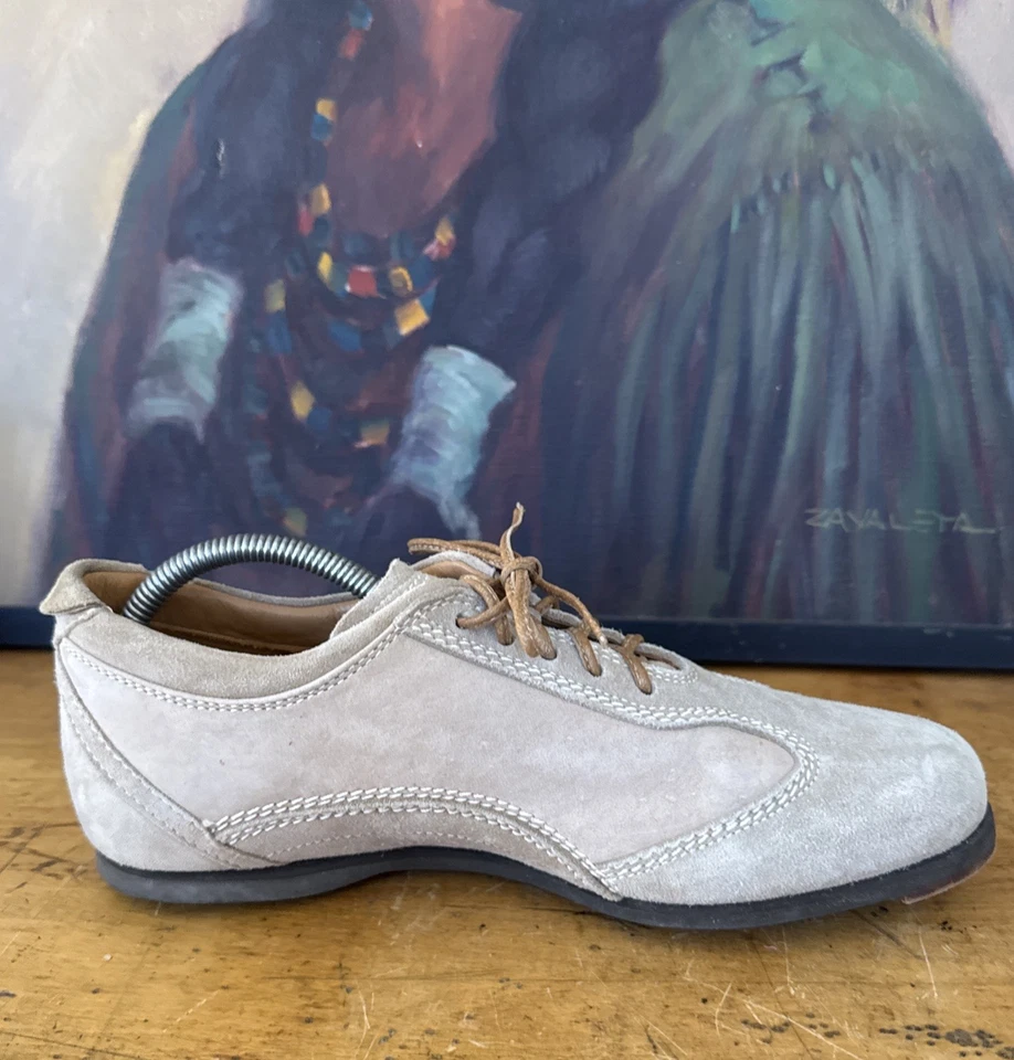 Brooks Brothers Size 8.5 US 9.5 Suede Italy Leather Sneakers Shoes Wheat Tan - Image 4 of 4