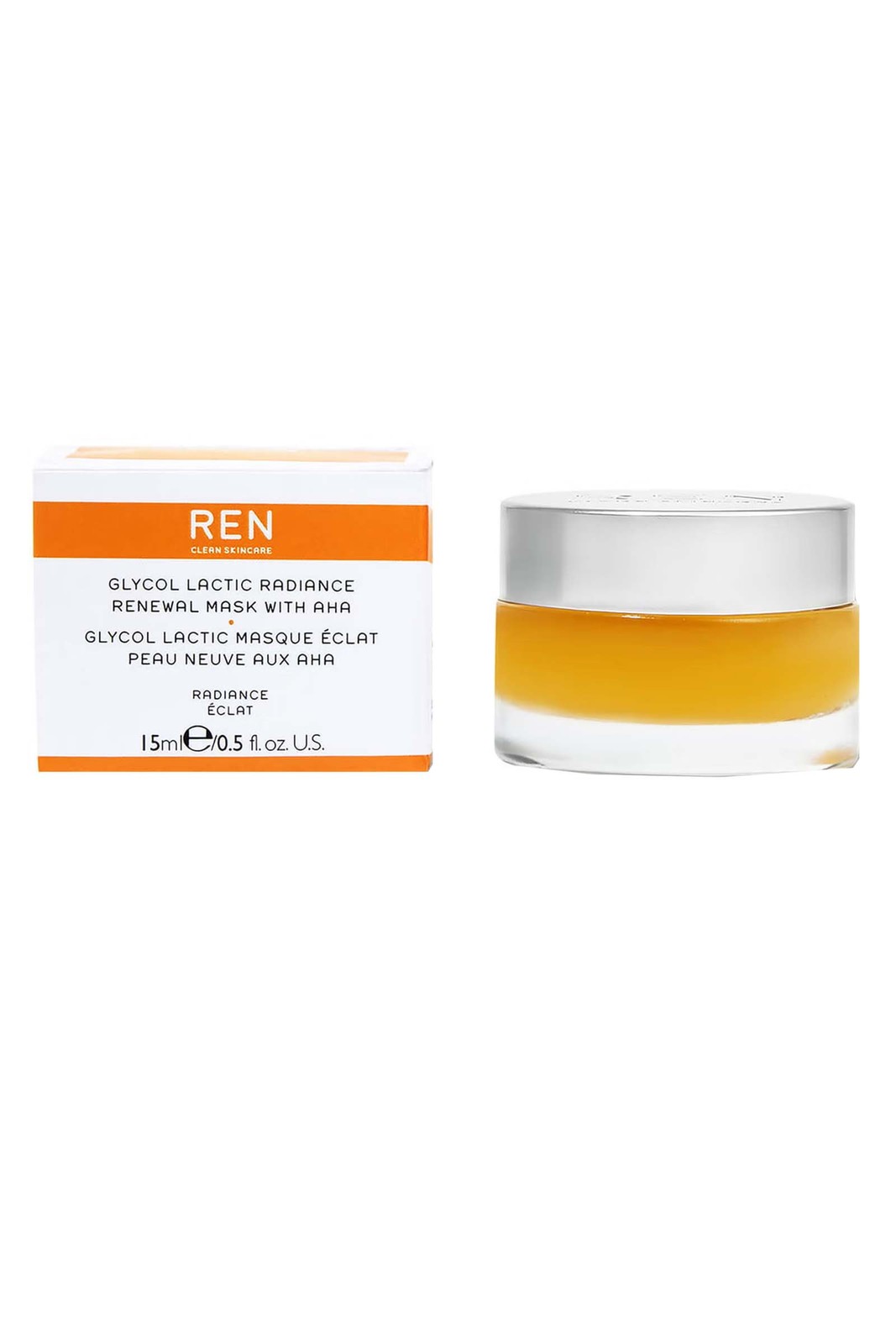 Ren Clean Skincare  Renewal Radiance Face Mask with AHA 15ml Glycol Lactic Rad#