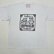 Vintage 90s Nancy Drew Tshirt Sisters Best Friends Forever White Size XL