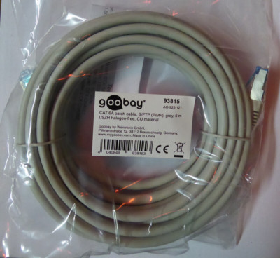 Patchkabel CAT 6A S/FTP PiMF / 500 MHz Netzwerkkabel Goobay 93815 RJ45