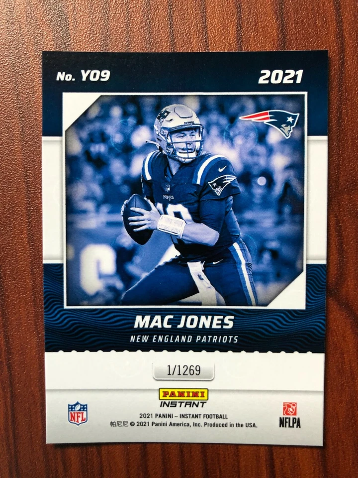 MAC JONES 2021 NFL Panini Instant Year One Rookie Card #YO9 RC /1269 SP - Image 3 of 3