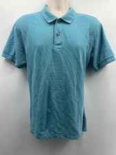 Eddie Bauer Men's Short Sleeve Collared Light Blue Polo Shirt Size L