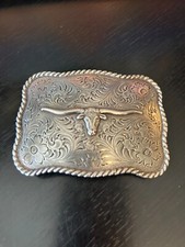 Vintage Collectible Nocona Longhorn Metal Belt Buckle