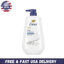 Dove Deep Moisture Body Wash with Pump Nourishing Cleanser for Dry Skin 30.6 oz