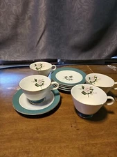 VTG Century Service Corp. Semi Vitreous Dinnerware Empire Green 4 Teacup And...