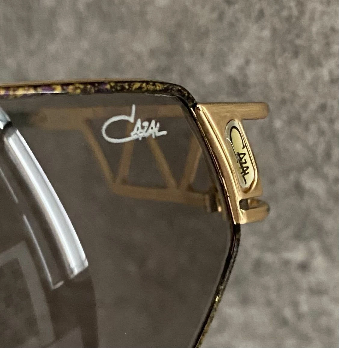 CAZAL 80s 90s Vintage Sunglasses MOD 960 Gold Black Hexagon Shape