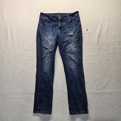 Lee Secretly Shapes Regular Fit Mid Rise Straight Jeans Size 10 Short Distressed
