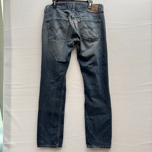 Y2K Levi's 511 Skinny Straight Leg Herren 34x32 blau gewaschen 00s Denim Jeans Vintage - Bild 3 von 8