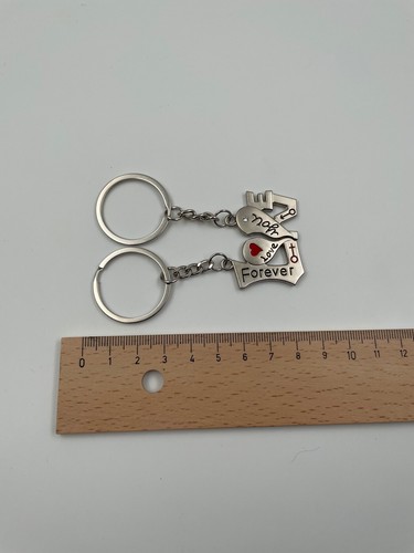 Porte-Clés Forever Lover You Partner Amour Argent Métal Pendentif Charm - Picture 3 of 5