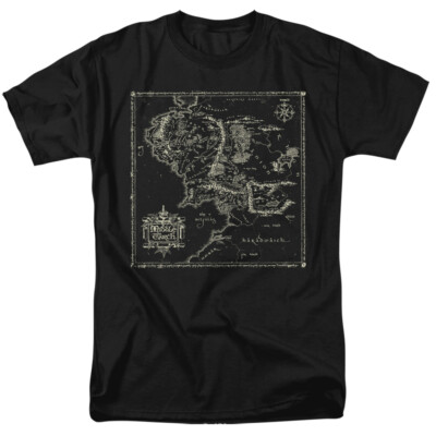 Lord Of The Rings ''Map Of Middle Earth'' T-Shirt or Sleeveless Tank - to 6X