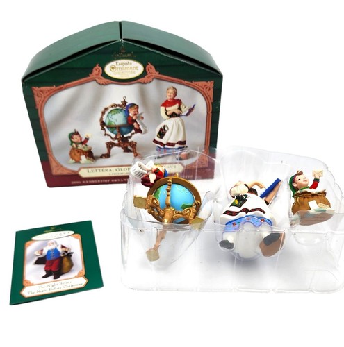 Adornos de club de coleccionistas Hallmark carta globus & señora Claus 2001 - Imagen 2 de 7