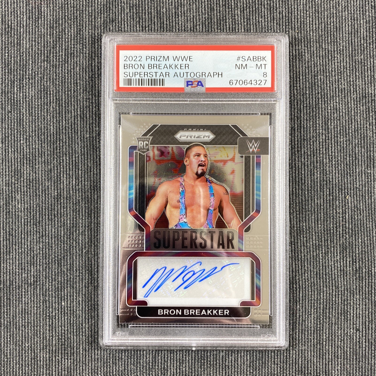 2022 Panini Prizm WWE Bron Breakker Superstar Autograph PSA 8 NM-MT