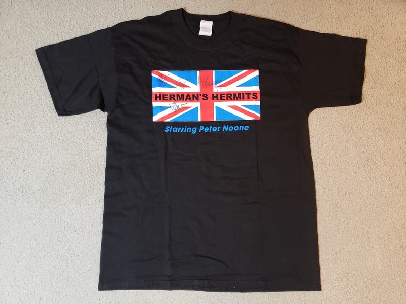 Herman's Hermits 2002 World Tour Autographed Shirt LARGE