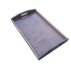 Wooden Serving Large Tray, Set 1 to 10, 50 cm x 30 5.5 cm Dark Brown