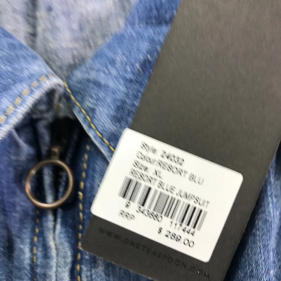 ONE TEASPOON Mono Mujer Extra Grande Resort Azul Mono Denim Chaqueta Foto 4 de 4