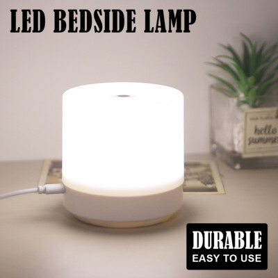 LED Bedside Lamp 3 Colors Protection USB Portable Night Rechargeable Dimming