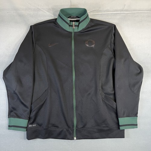 Nike Oregon Ducks Track Jacket Mens Large Black Green Dri Fit University NCAA