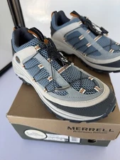 MERRELL OUTRIGGER SILVER GREY/BLUE WOMEN'S SHOES, SZ 9 MEDIUM, 13612, NEW IN BOX