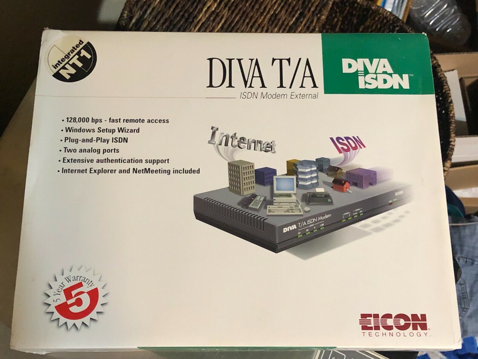  DIVA T/A Eicon ISDN External Modem 128,000 bps Setup Wizard, 2 ports, remote 