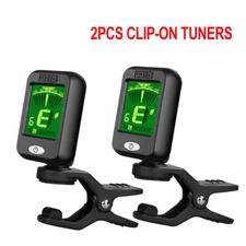 JOYO 2PCS Clip on LCD Digital Electronic Tuner for Guitar Bass Ukulele Violin