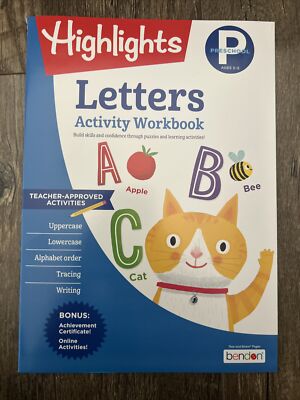   HIGHLIGHTS PRESCHOOL (AGES 3-5) LETTERS ACTIVITY WORKBOOK 
