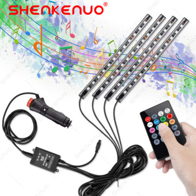4PCS High Power 48LED Strip Lights RGB TV Backlight Remote Music control DC 12V