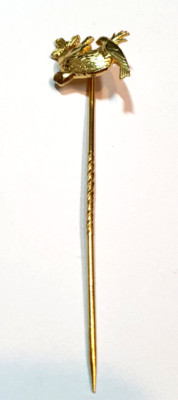 Krawattennadel Reversnadel Vogelnest Gold 585