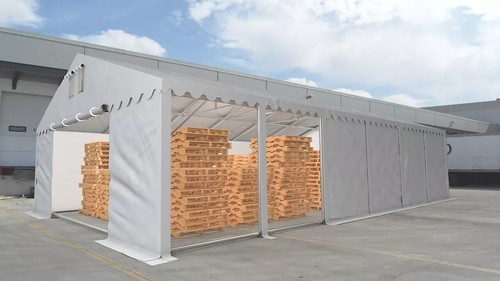 XXL Lagerzelt 8x12m Zelthalle Weidezelt Bodenrahmen PVC 550g feuersicher 50mm Ø - Bild 5 von 16