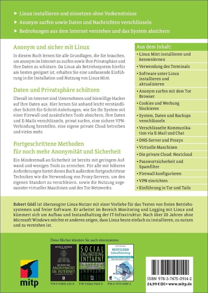 Buch: Anonym und sicher mit Linux im Internet (2024)  ++ Neu & Direkt vom Verlag - Bild 2 von 2