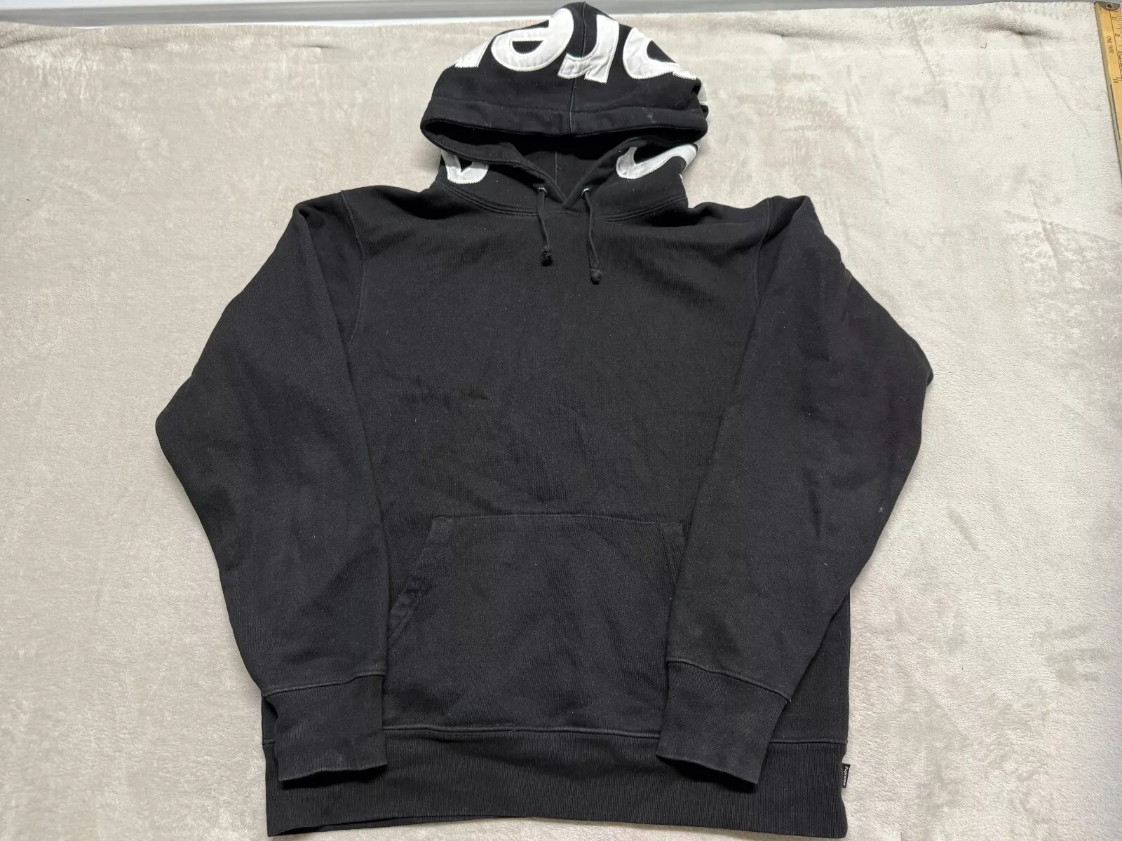 Sweat à capuche noir Supreme Contrast taille S authentique