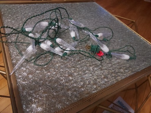 Vintage Icicle  String Lights 19 Christmas Lights As Is