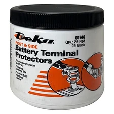 Deka 01940 Black & Red Battery Top Post Terminal Protectors - Jar of 50 - USA