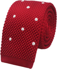 Men'S Solid Color Textured Knit Skinny Ties Smart Necktie Square-Cut Finish