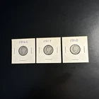 1916S, 1917, 1918 Mercury Dimes - 3 Coin Lot. 90% Silver.