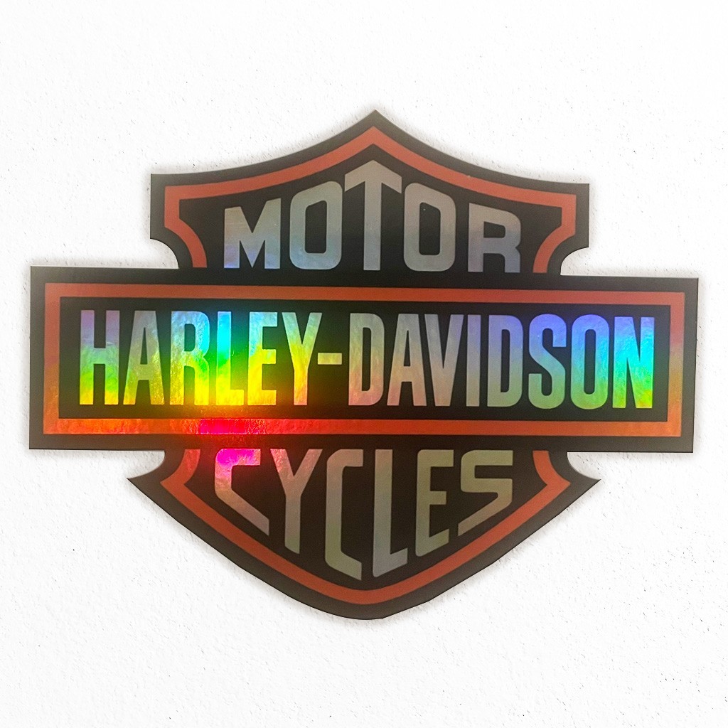 Harley-Davidson Holographic Logo Decal – Bold Waterproof Biker Sticker