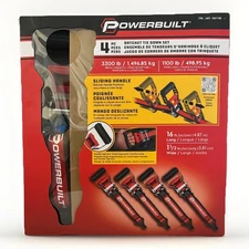 4 Pcs Powerbuilt Ratchet Tie Down Set with Extra-Wide Cushioned Sliding Handles