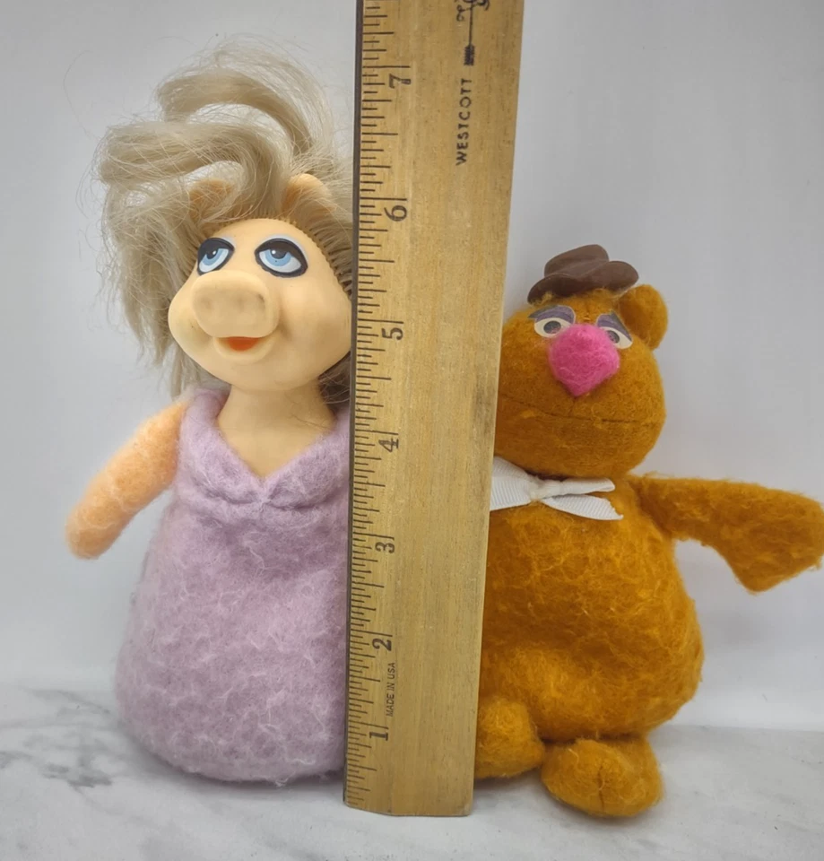 MUPPETS Fisher Price Miss Piggy Fozzie Bear 6" Beanbag Muñecas de Peluche De Colección Foto 3 de 4