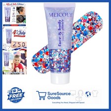 4th of July Body Glitter Gel with Star Sequins for Women and Kids